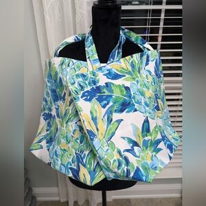 Hand Crafted, Set of 2 Reusable Eco-friendly Tote/Shopping Bag, Pineapple Print